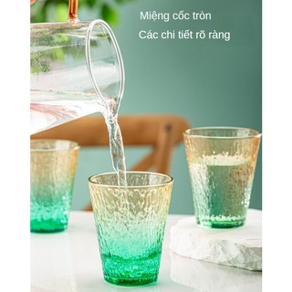 Bộ 2 ly thủy tinh màu cầu vồng Hàn Quốc, dung tích 220ml, đóng gói hộp quà tinh tế