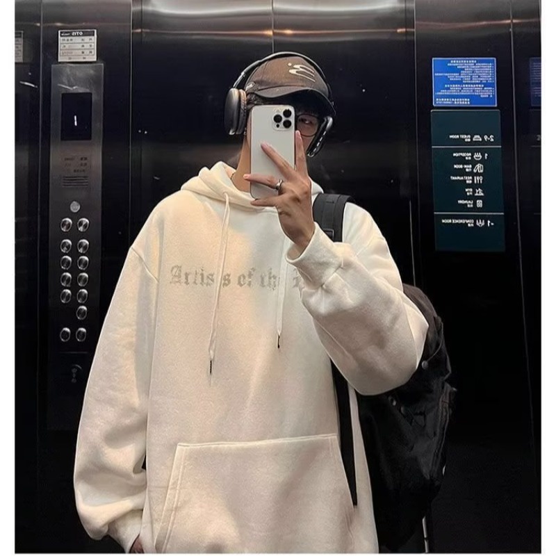 M-8XLáo khoác nam hoodie Cotton Dáng Rộng Tay Dài In Họa Tiết graffiti Phong Cách Hàn Quốc Thời Trang Mùa Thu Cho Nam Và Nữ