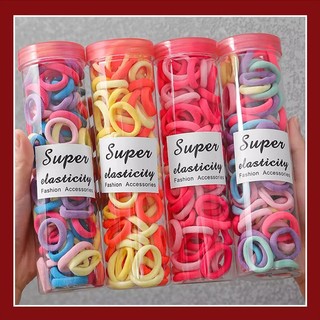 Set 100 Dây Thun Buộc Tóc Nhiều Màu