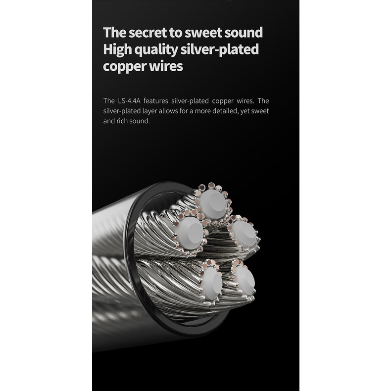 Fiio Dây Cáp Tai Nghe Cân Bằng Mạ Bạc ls-4.4a 4.4mm Sang 0.78mm 2pin Cho fd11 fd3