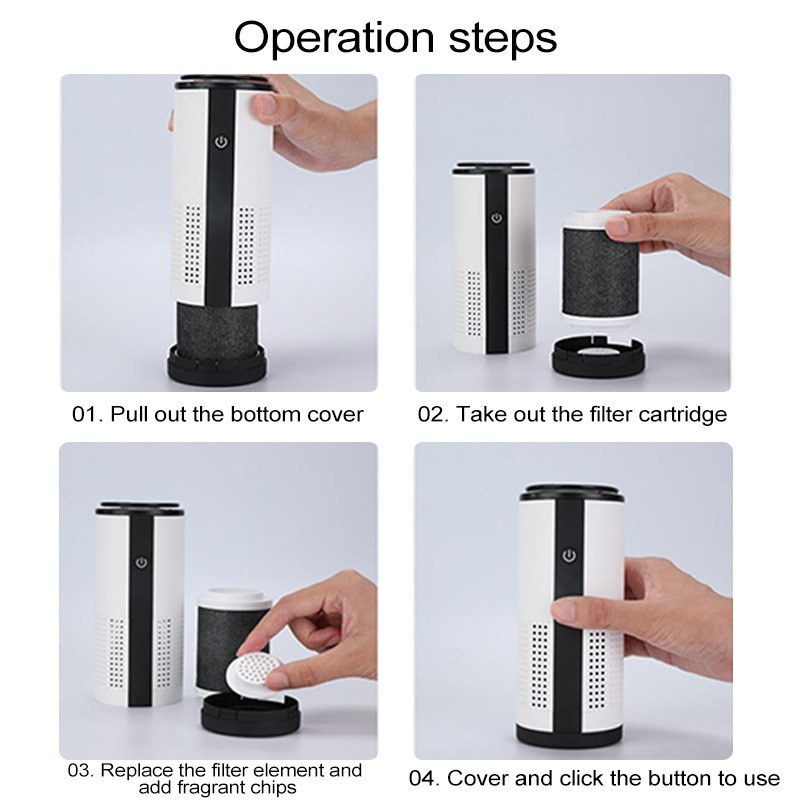 Xiaomi Youpin Car/Home Air Purifier Máy Lọc Không Khí Xe Máy Phát Ion Âm Loại Bỏ Formaldehyde Khử Mùi Khói Máy Giặt Di Động Xe Máy Làm Mát Không Khí