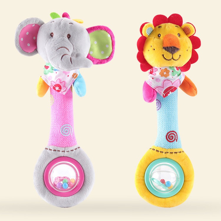 Đồ Chơi Lục Lạc Lắc Tay Hình Thú Nhồi Bông Mềm Mại Đáng Yêu Cho Bé