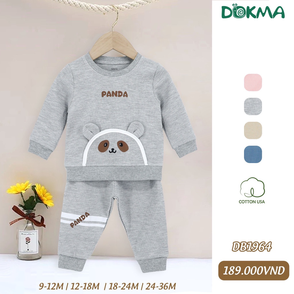 DB1964 - DB1705 Bộ thu đông nỉ dài tay cho bé trai / bé gái DOKMA