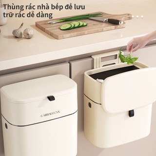 Thùng rác treo tường nhà bếp, phòng tắm gia đình treo nắp trượt thùng rác, thùng đựng rác có nắp đậy lớn