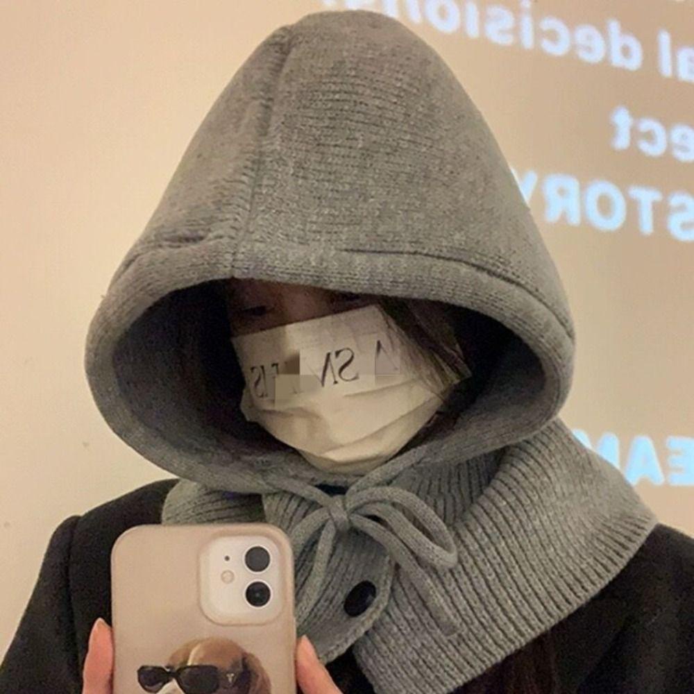 Mũ Trùm Đầu Che Tai Kiêm Khăn Choàng Cổ Dày Dặn Thời Trang Mùa Đông
