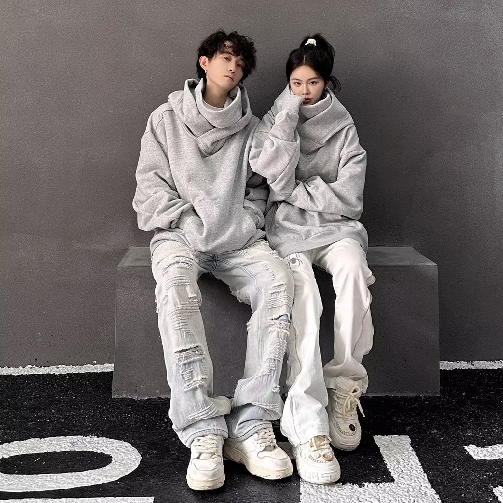 Áo Hoodie Hai Lớp Form Rộng Phong Cách Đường Phố Mỹ Cá Tính Dành Cho Nam Nữ Áo Hoodie Nam Áo Khoác Đôi Nam Nữ