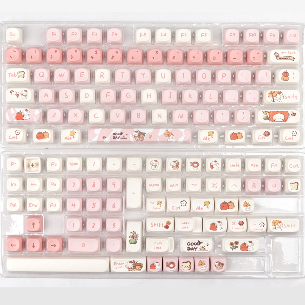 Autumn Puppy Keycaps MOA Profile Hoạt Hình Dễ Thương PBT DYE SUB Bàn Phím Cơ Keycap