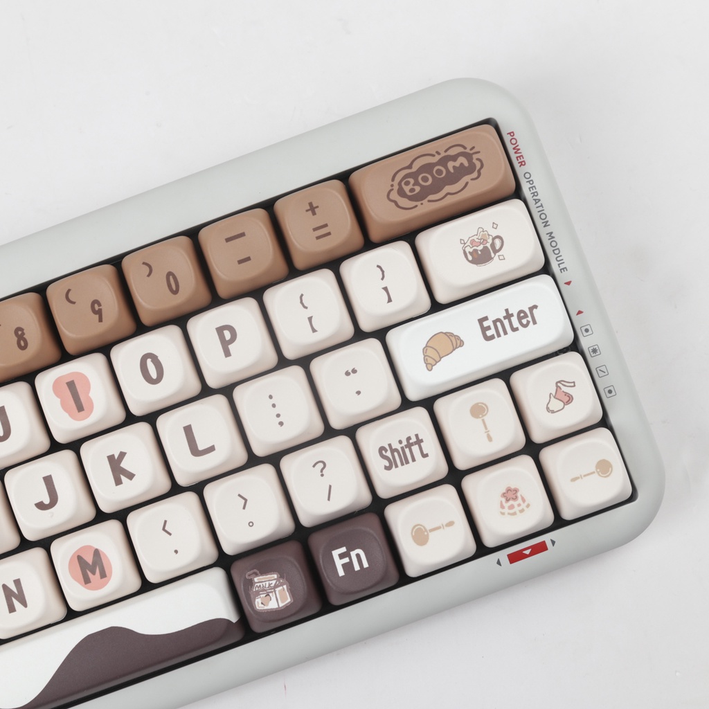 Chocolate Coffee Keycaps MOA Profile Hoạt Hình PBT DYE SUB Bàn Phím Cơ Keycap
