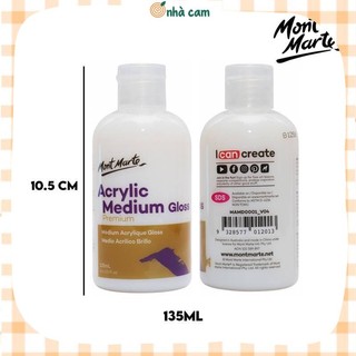 Phủ bóng đất sét mont marte acrylic medium gloss 135ml nhà cam