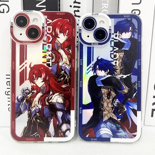 Honkai: Rail Star Argenti and Blade Laser Case for iPhone 15 14 13 12 11 pro promax x xs xsmax xr 7 8 plus