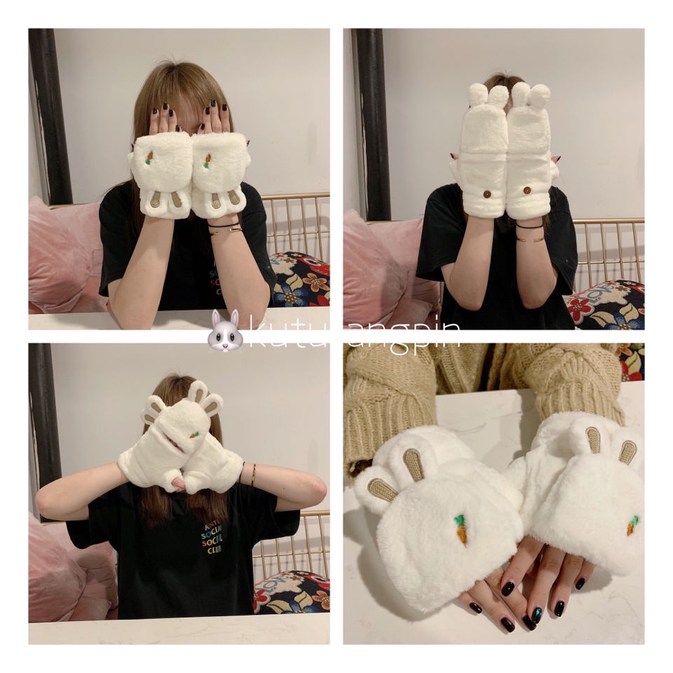 💖 💖Găng Tay Mùa Đông Bằng cotton Dày Dặn Dễ Thương Phong Cách Hàn Quốc Cho Nữ