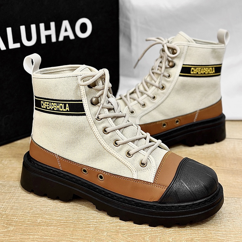 Giày martin nam giày nam cổ cao trắng giày thoáng khí chất lượng cao giày nam