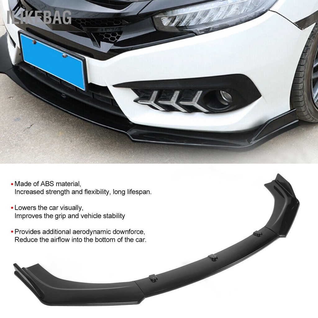 Ilikebag 3 Bộ phận cản trước Lip Splitter Chống va chạm thấm nước Các bộ cơ thể phổ biến cho xe hơi