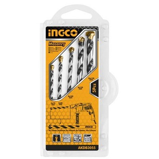 Bộ 5 mũi khoan bê tông đuôi trơn ingco akdb3055cbqs