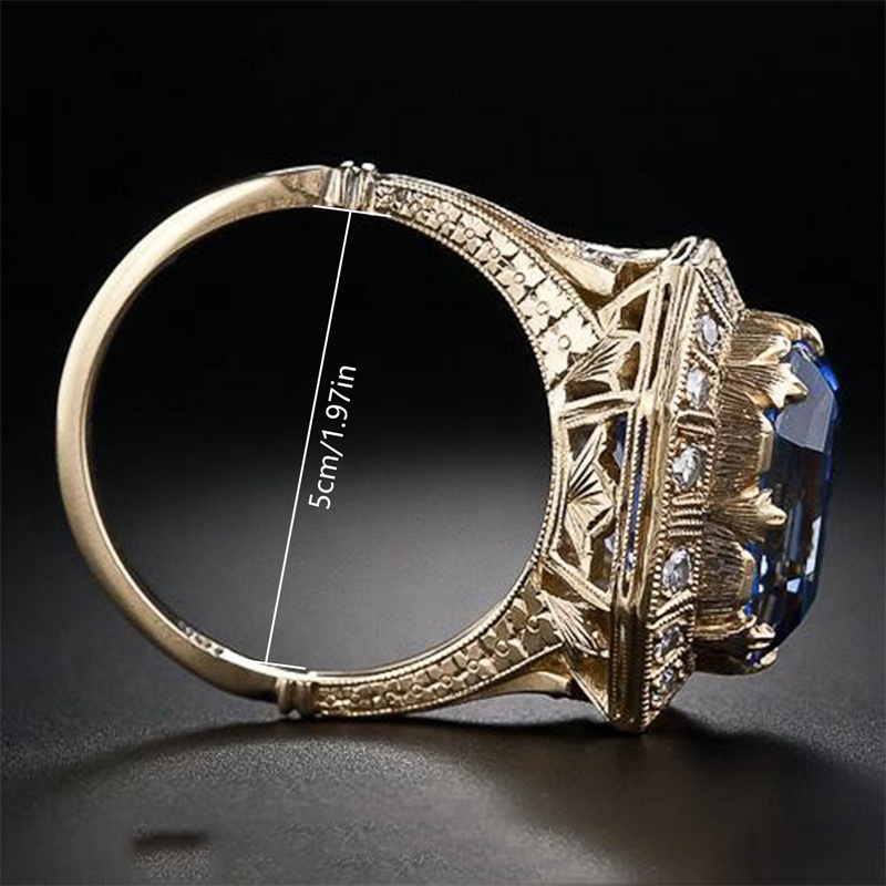 Nhẫn Mạ Vàng 18k Đính Đá sapphire Xanh Sang Trọng