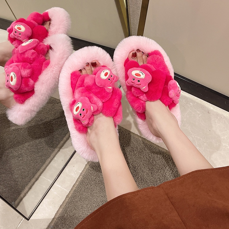 Thời Trang Tính Dép lông đi trong Dép Lông Xù Xinh Xắn Đáng Yêu Cho Nữ 2023 Dép bông