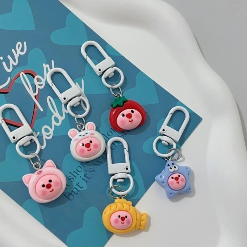 Phụ Kiện Móc Chìa Khóa / Túi Xách Hình Thỏ / Sao Biển / Cá Hoạt Hình Dễ Thương Thời Trang Cho Nữ
