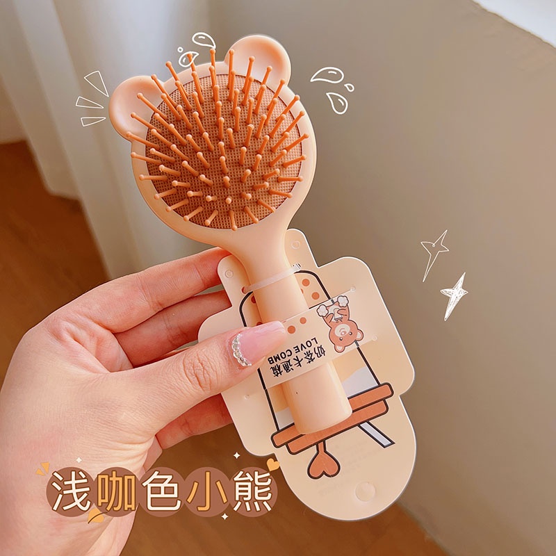 Lược Chải Tóc Màu Cà Phê Hình Gấu / Thỏ Dễ Thương Cho