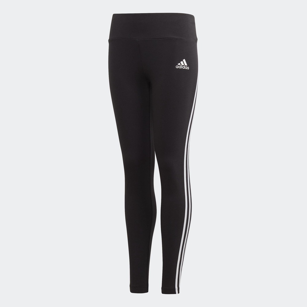 adidas Phong cách sống Quần bó cotton 3 Sọc Trẻ em Đen GE0945