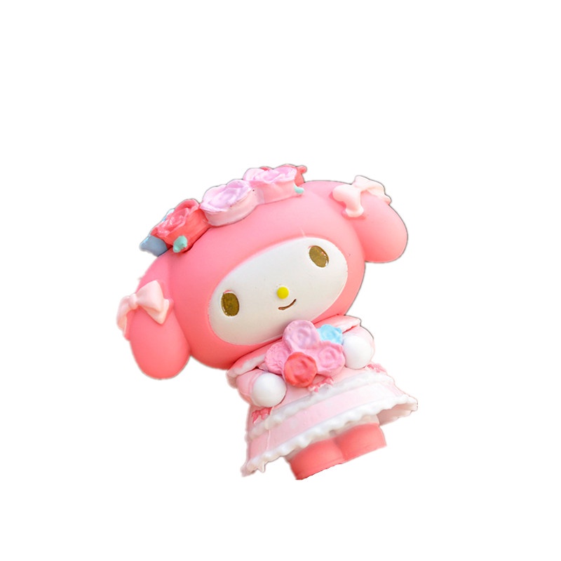 SANRIO Set 6 Mô Hình Búp Bê Hoạt Hình my melody Dễ Thương Trang Trí Bàn Tiệc Trà