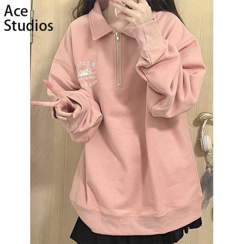 Ace Studios Áo Khoác hoodie áo khoác nữ zip hoodie chic trendy New Style Popular WWY2391CIB 44Z231104