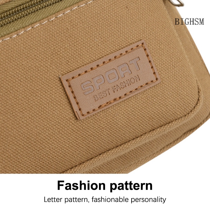 Bighsm Túi Đeo Chéo canvas Nhiều Ngăn Nhỏ Nhắn Giản Dị Dành Cho Nam skk
