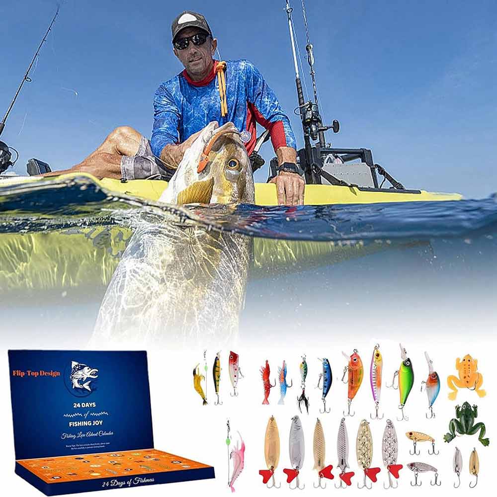 24 Days Christmas Advent Calendar Fishing Lure Set Calendar Blind Box  Men