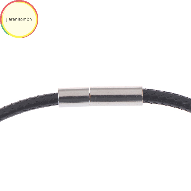Dây Da Sáp Đen 3mm Có Khóa Thép Không Gỉ Vnitombn
