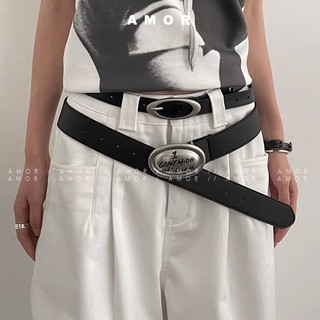 Dây Nịt In Chữ Thời Trang Hàn Quốc unisex y2k