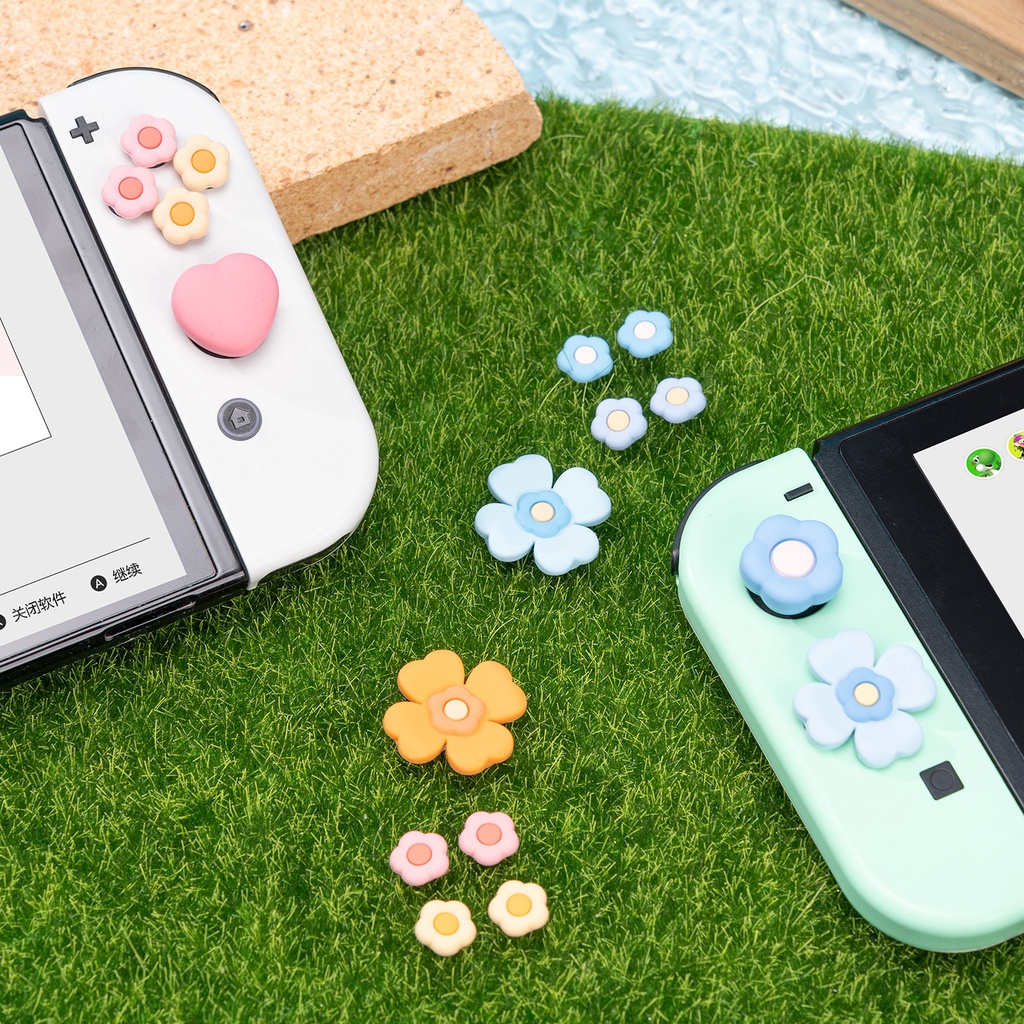 Geek Share Nút Bọc Hình Hoa Cho Tay Cầm Chơi Game nintendo switch Và Đèn Led