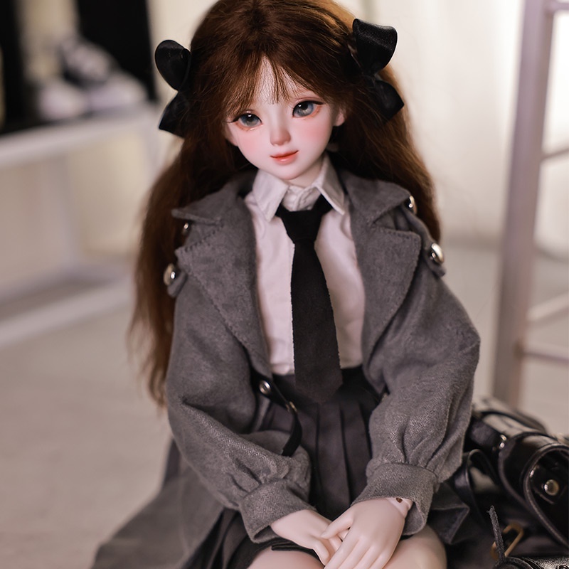 Shuga Cổ Tích Rapunzel 1 / 4 Bjd Búp Bê Ngực Nhỏ Mùa Thu Phong Cách Preppy Váy Xếp Ly Khớp Búp Bê Qu