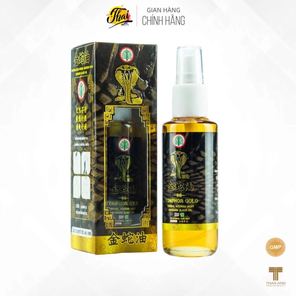 Chai xịt dầu rắn hổ mang Tonphor Gold Black Oil Thái Lan