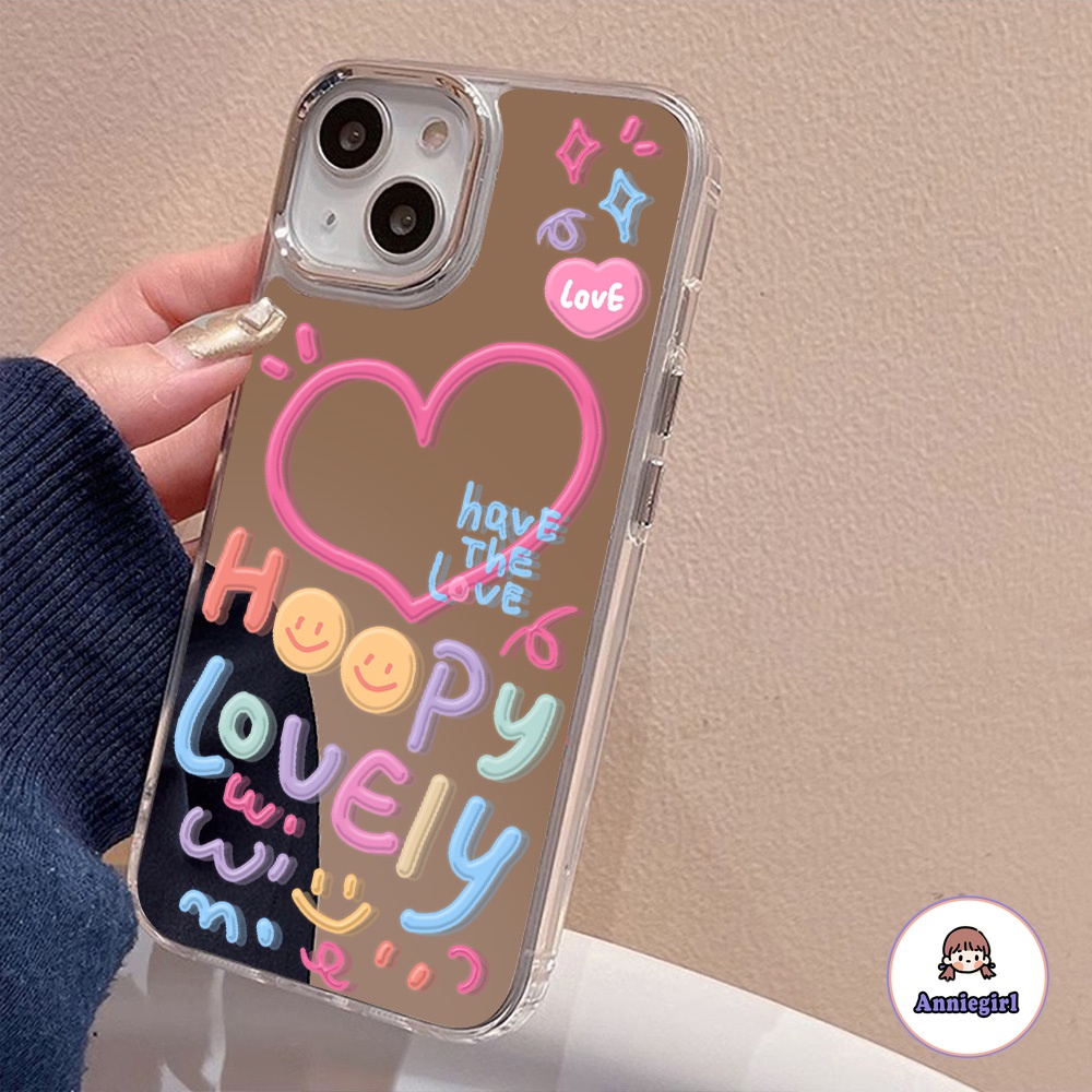 Ốp Điện Thoại acrylic Cứng Có Gương Trang Điểm Hình Mặt Cười Cho iphone 11 case 14 pro max 15 case 13 pro max 12 x xs xs max xr
