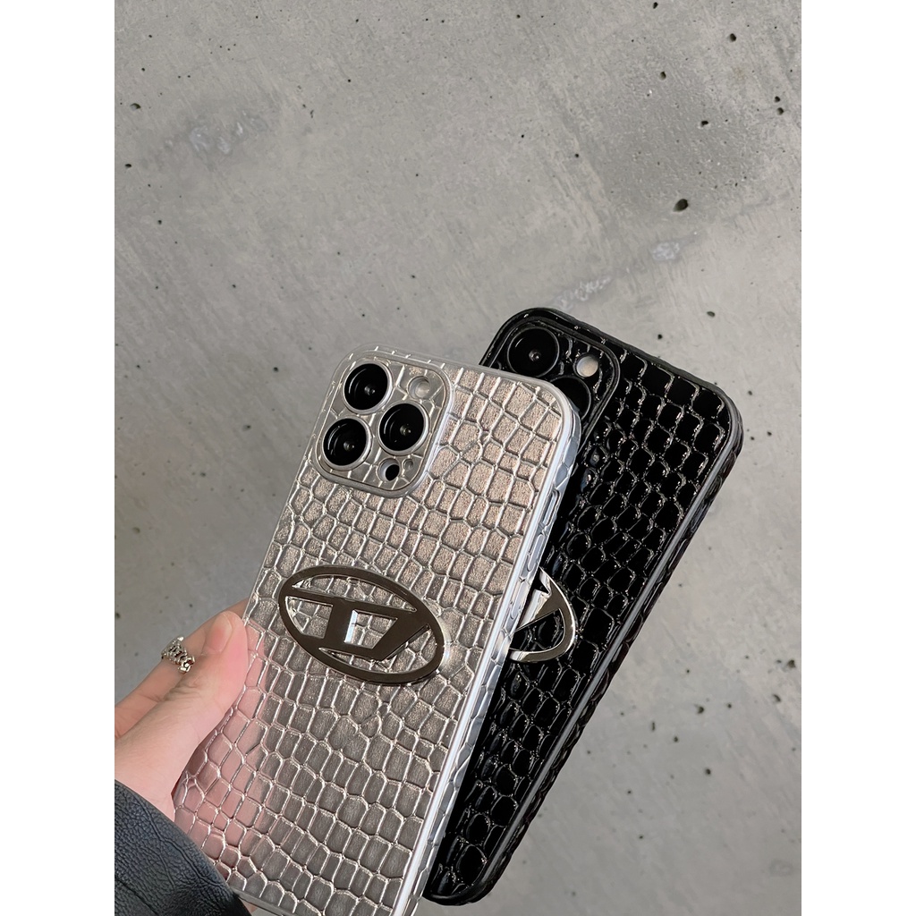 Mới Ốp Điện Thoại Da Cá Sấu Màu Đen Cho iphone 15 pro max 14 pro 13 pro max 12 pro max 11 12 13 14 15 pro