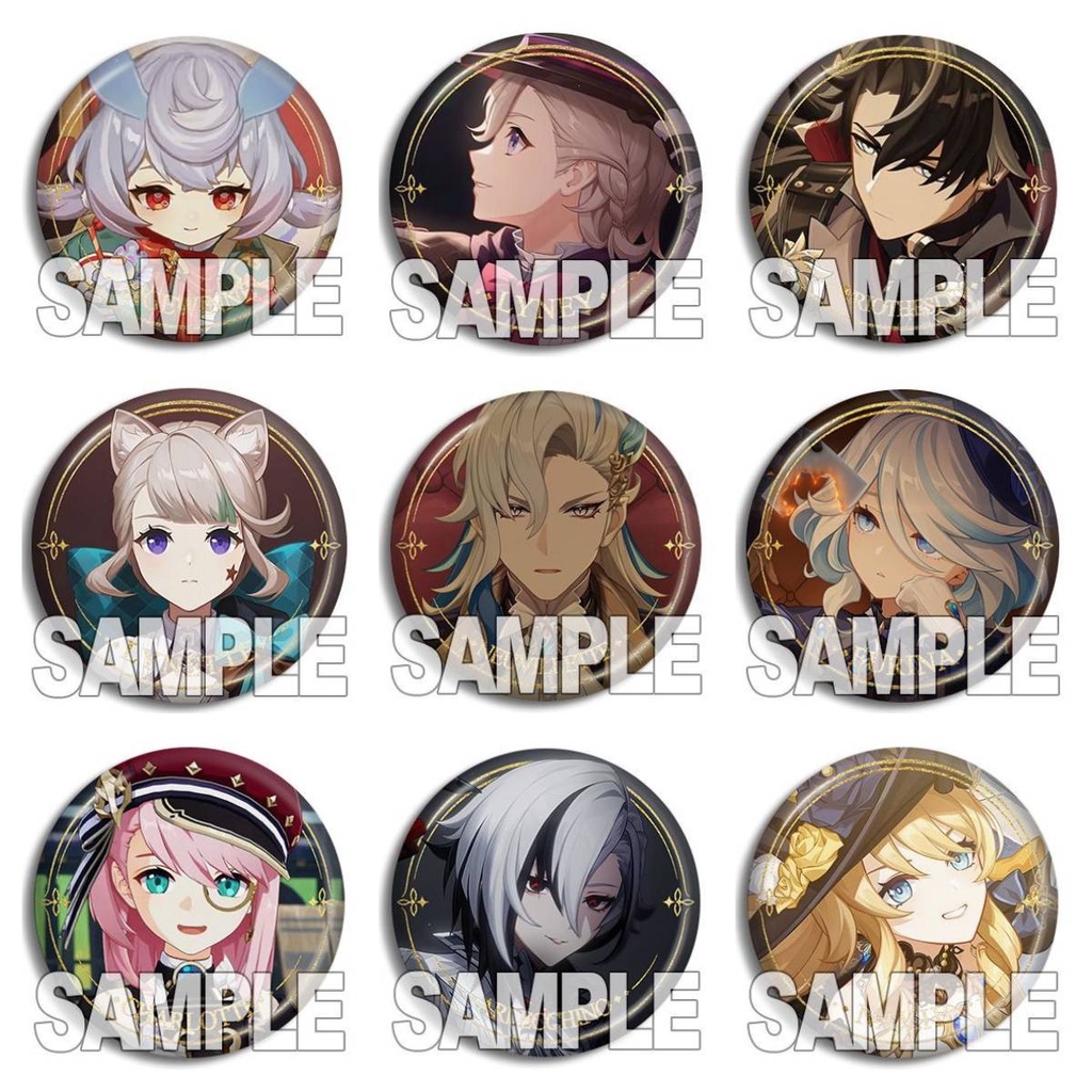 Ye genshin Huy Hiệu Cài Áo Tròn Hình Hoạt Hình anime Flyewinne lyney lynette Bọt Biển Làm Quà Tặng