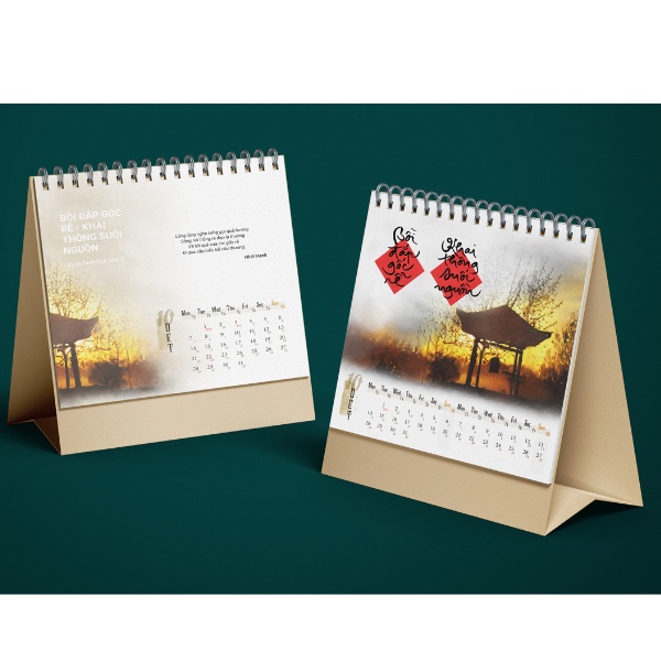 BỘ LỊCH THƯ PHÁP LÀNG MAI XUÂN GIÁP THÌN 2024 - CÂU ĐỐI TẾT - Bản Quyền