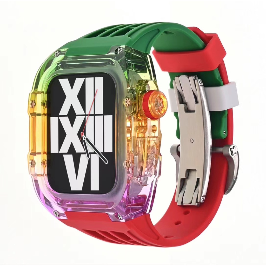 Dây Đeo Bằng silicone Nhiều Màu Sắc Cho iwatch 9 8 7 44 / 45mm