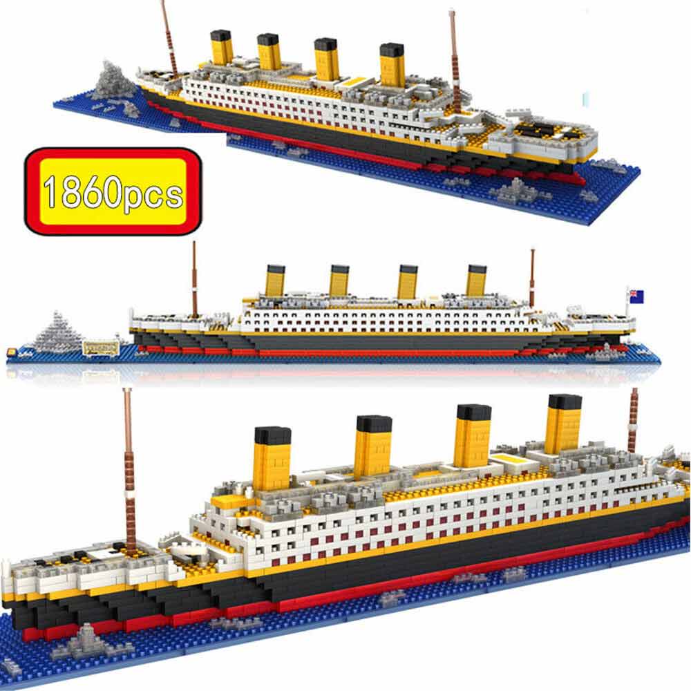 1860pcs/set Titanic ship nano DIY building block toy ship building block model mini children's toy gift