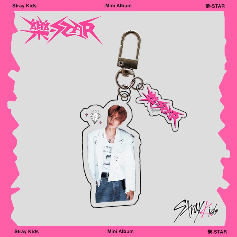 Móc Khóa Hai Mặt acrylic Hình kpop stray kids le-star Mới Quyến Rũ