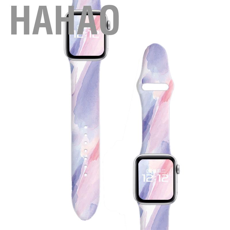 Hahao Floral Printed Smartwatch Band Replacement Soft Silicone Sport Watch Strap for Iwatch 7 Series