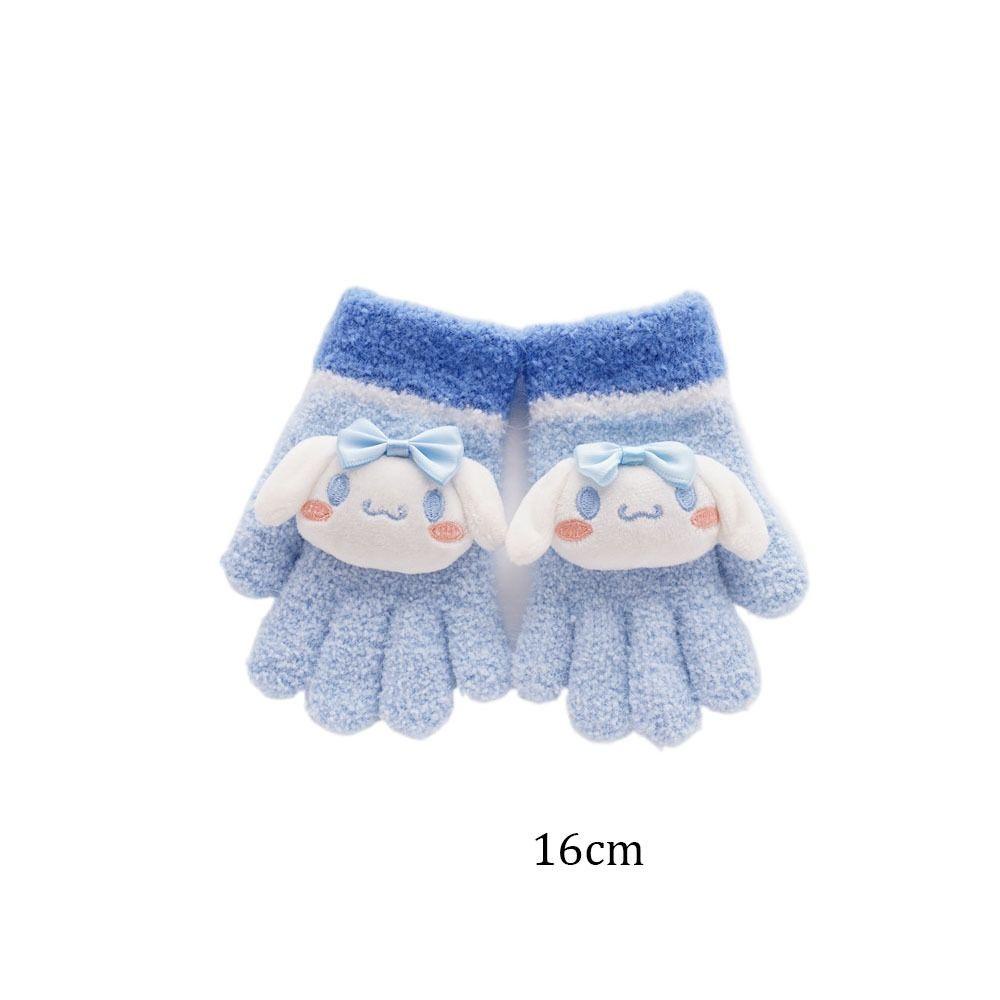 Găng Tay Thu Đông Dày Dặn Chống Gió Họa Tiết Hoạt Hình melody cinnamoroll kuromi Cho Bé