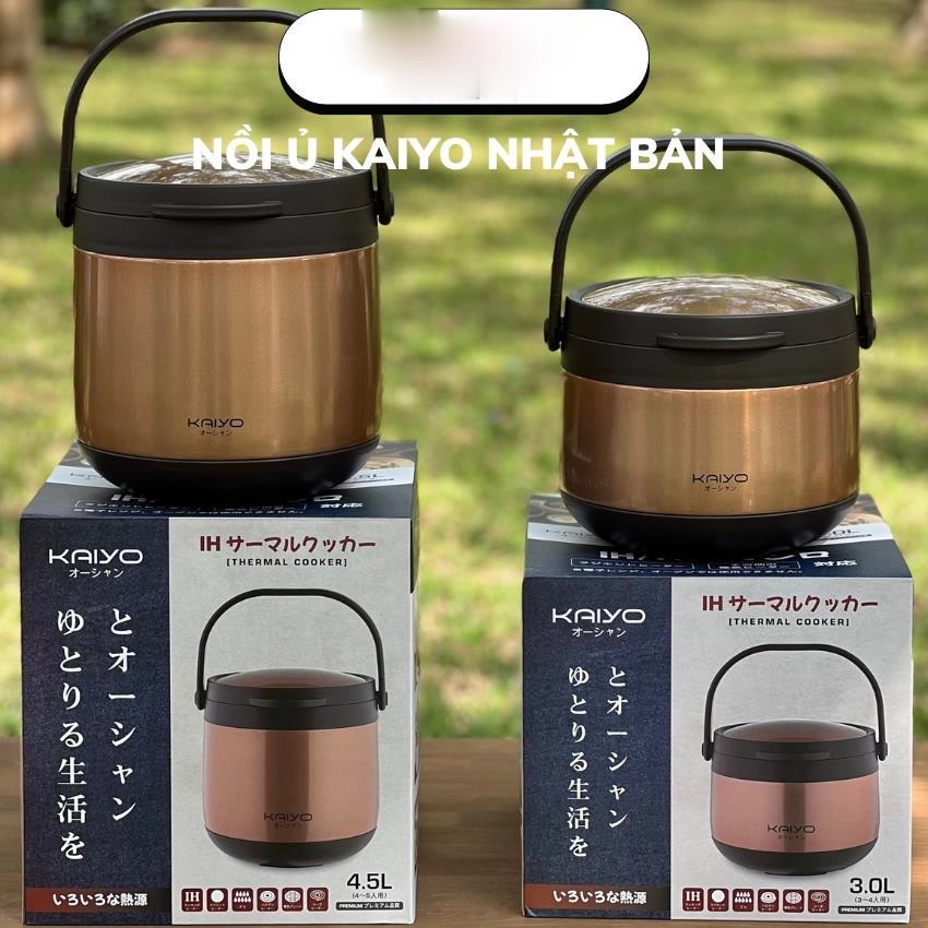 Nồi ủ chân không KAIYO, màu trắng | màu đồng, dung tích 4,5 lit [mã: KTC45W] và 3 lít [mã: KTC30W]