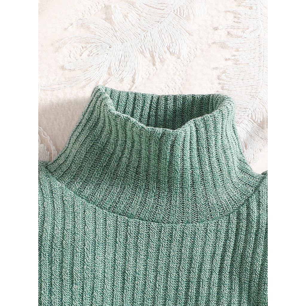 Combo bộ đồ bé gái trai 3-24tháng Màu Trơn Cổ Cao Giữ Ấm Mùa Đông Áo Sweater Tay Dài áo phông quần dài set thời trang cho bé trẻ em sơ sinh