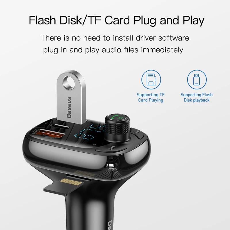 Baseus Thiết Bị Sạc Nhanh 4.0 Trên Xe Hơi Cho Điện Thoại / Máy Phát bluetooth / mp3 / Máy Nghe Nhạc mp3 / Sạc Nhanh Cổng usb Kép
