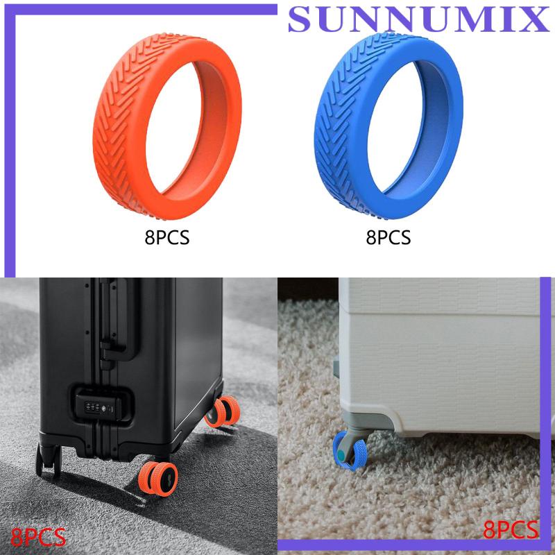 Bộ 8 Phụ Kiện Bánh Xe Vali Silicon Dễ Dàng Lắp Đặt Sốc Mềm Co Giãn Cho 5cm-6.5cm Phong Cách
