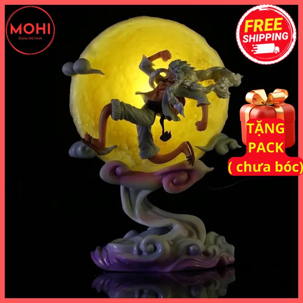 Mô hình Luffy Gear 5 Nika thần mặt trời có Led sẵn phát sáng cao 28cm - Mô hình One Piece