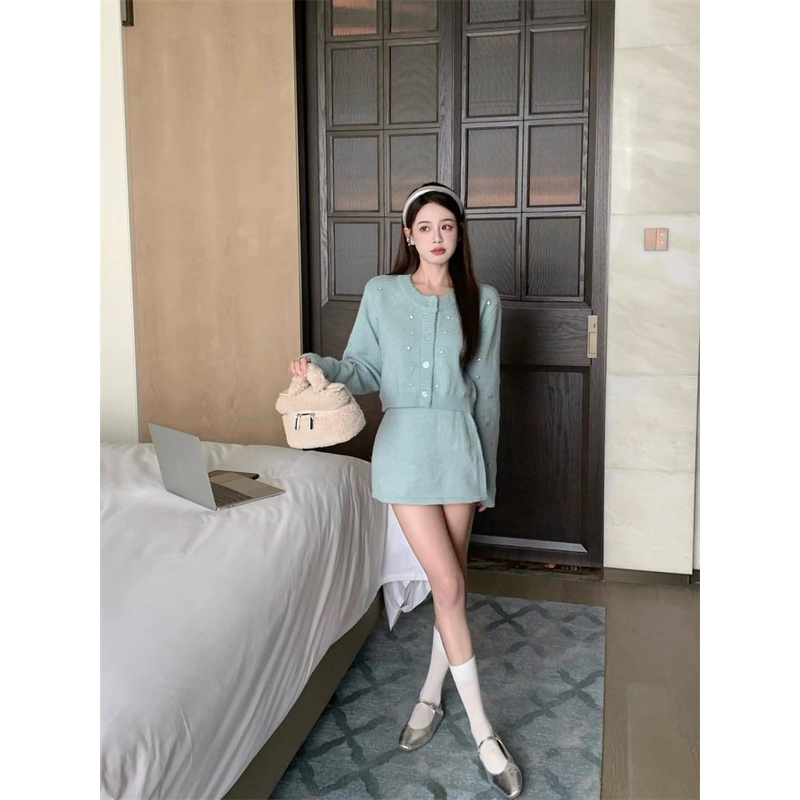 Áo sweater Dệt Kim Ngắn Tay Dài Eo Cao Thời Trang Thu Đông 2023 Mới