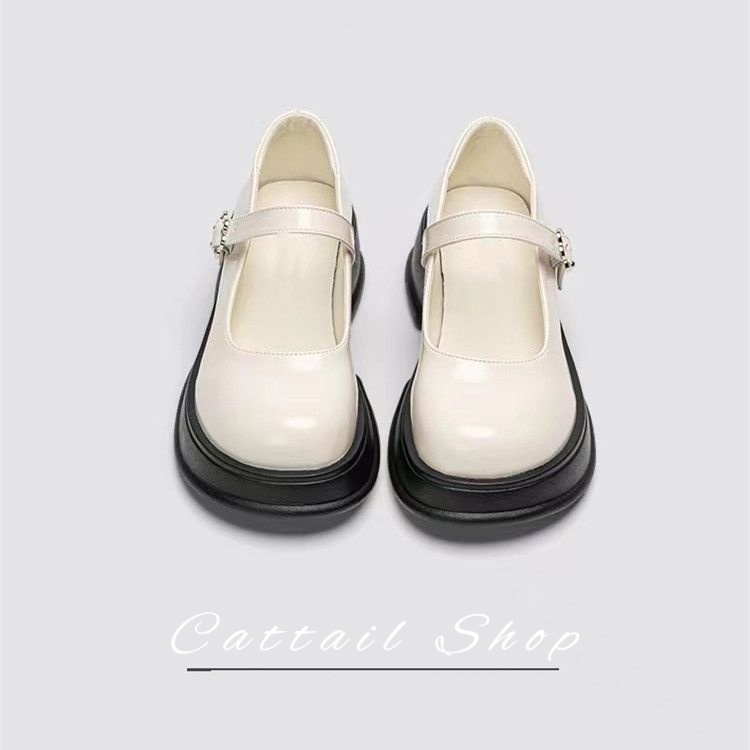 DISHULAN  giày búp bê Mary Jane Lolita Đế da mềm đế êm thời trang Đẳng cấp Thời thượng Điều chỉnh được Cá tính Tự nhiên FLF23B0YAV 48Z231130