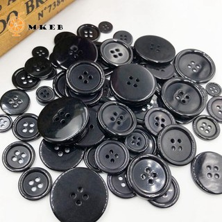 Nút áo sơ mi 4 lỗ màu trắng / đen diy