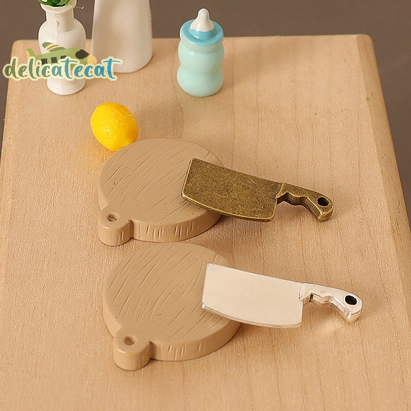 Bộ Thớt Cắt Đồ Ăn mini Trang Trí Nhà Búp Bê Tỉ Lệ 1 / 12